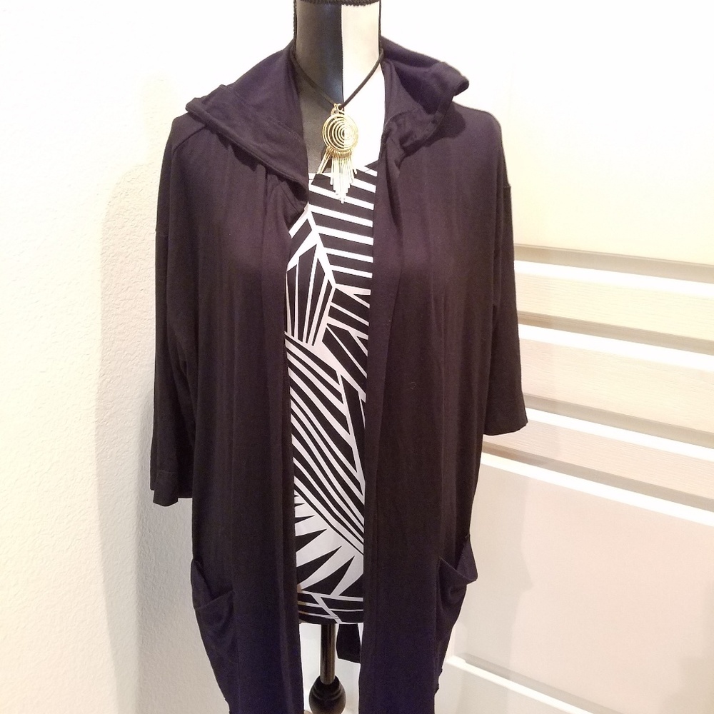 Torrid hoodie duster length.